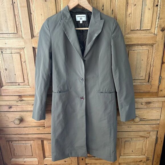 Carine Roitfeld Paris X UNIQLO Collaboration XS Trench Coat Gray Green - Picture 1 of 10